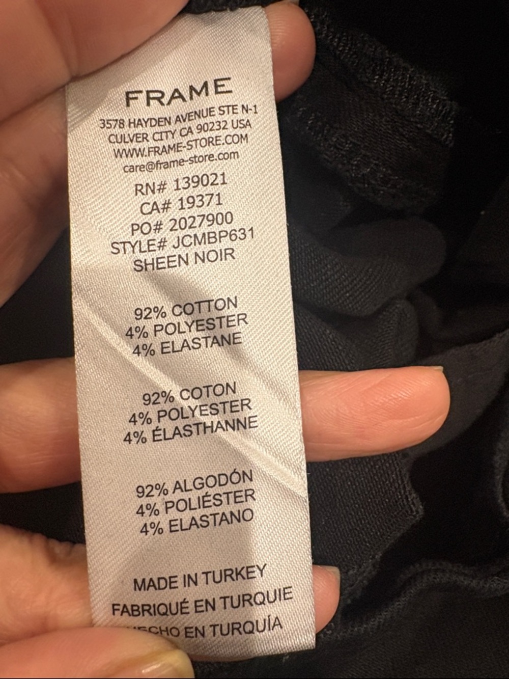 NWOT FRAME Jet Set Crop Mini Bootcut Pull-On Jeans In Black Size 2 - Picture 17 of 17